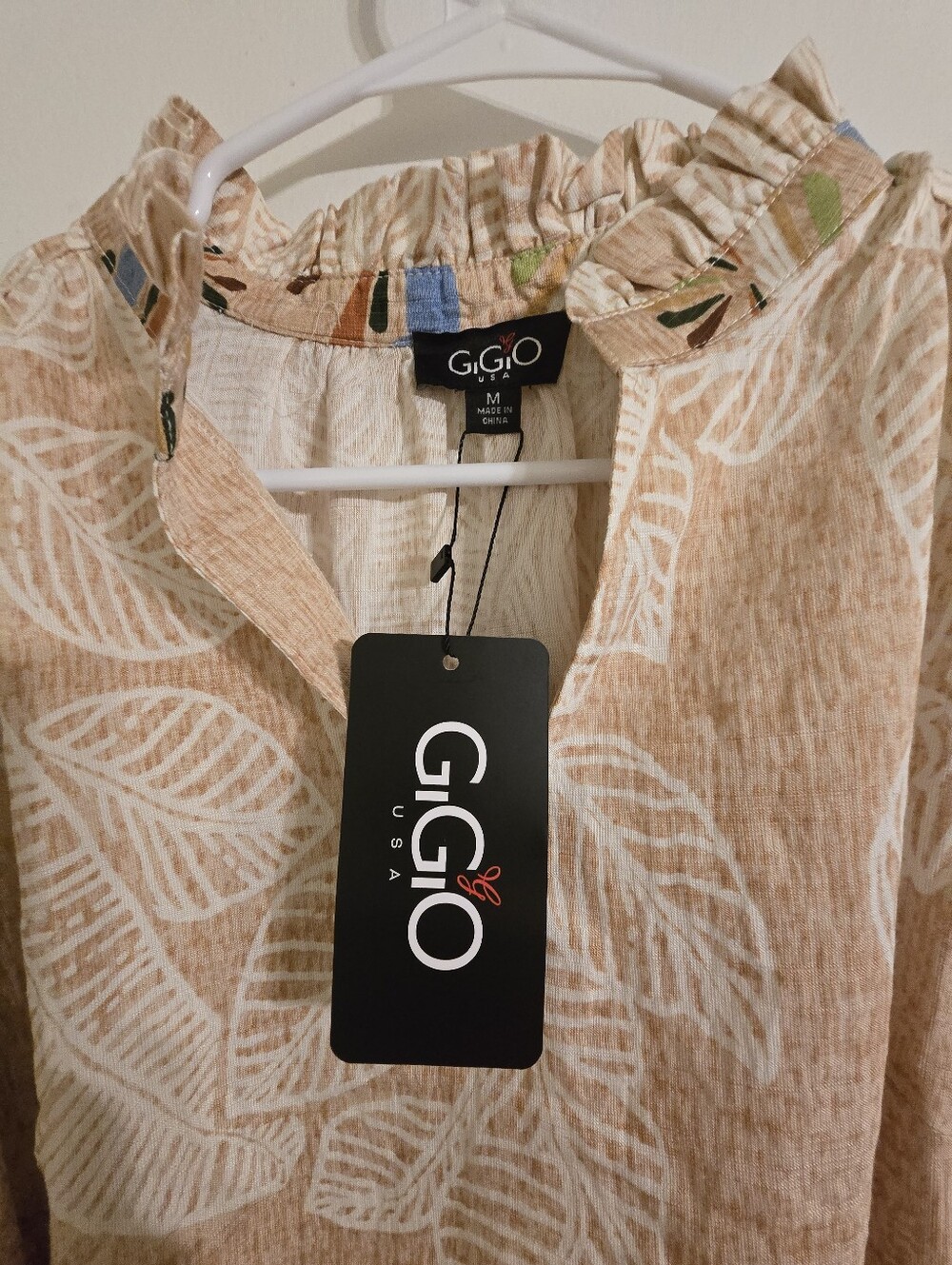 GIGIO Bohemian Cream Midi Dress with Flowered Hem Sz M - Picture 11 of 17